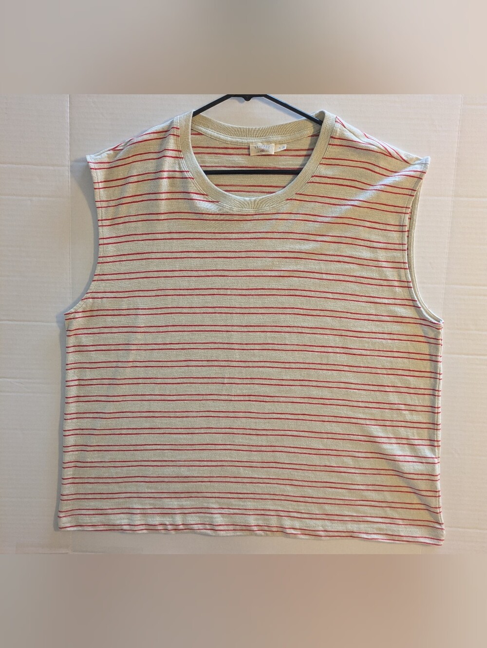 Faherty Women's Cream Tank Top with Red Stripes- XL (NWOT)